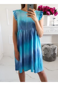 Bavlnené šaty Rainbow - Blue Ombre