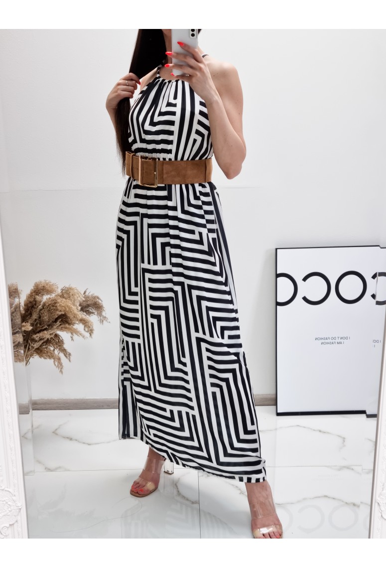 Maxi šaty Stripes - black & whitte