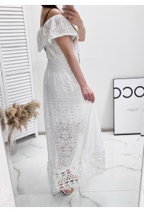 Čipkované šaty Melinda - biele