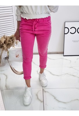 Rifľové teplákové nohavice Morandi - pink