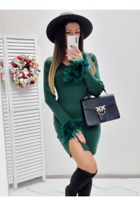 Luxusné úpletové šaty Feather Green