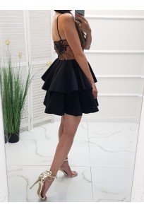 Luxusné šaty Chantal - black/ beige