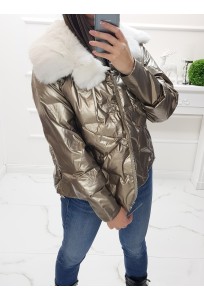 Zimná metalická bunda Missi - gold/bronze