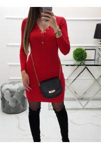 Šaty s gombíkmi Ashley - červené