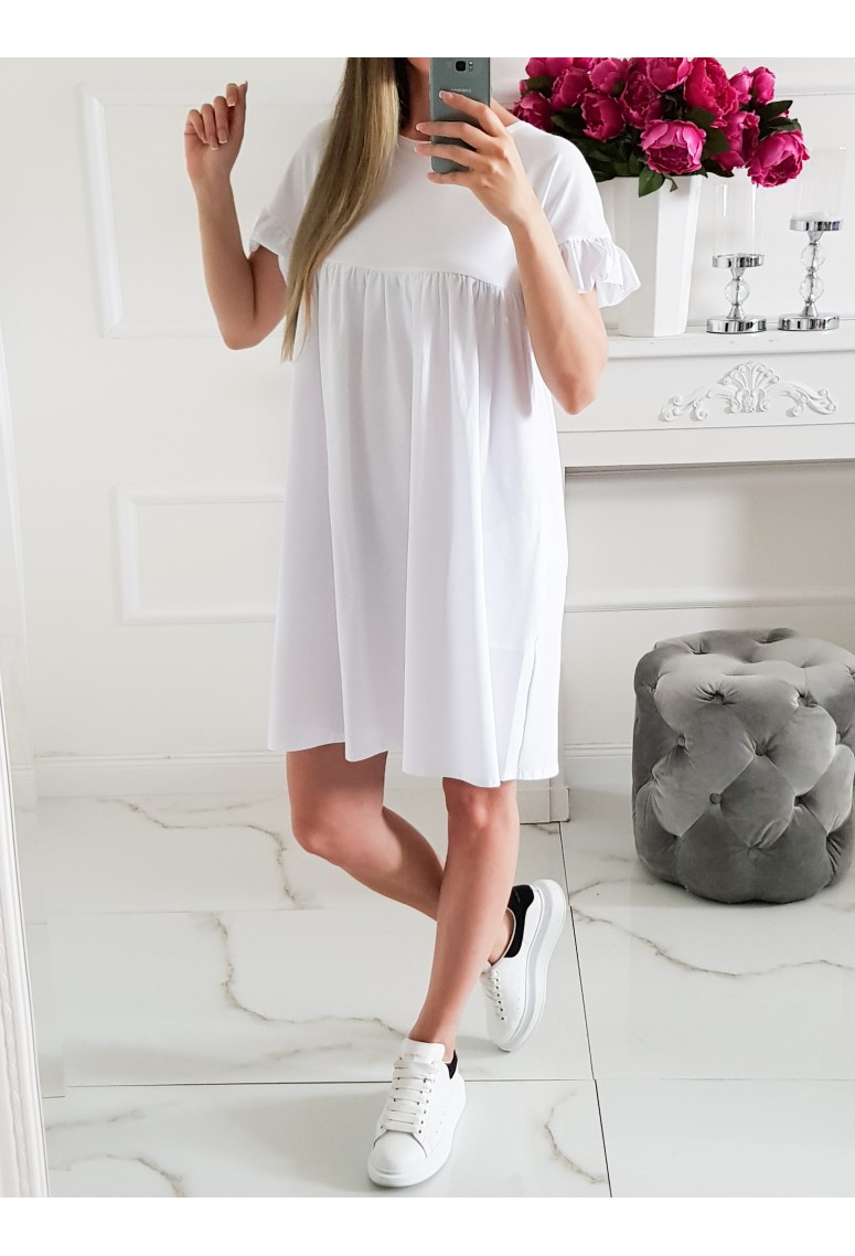 Oversize tričkové šaty La Paloma - biele