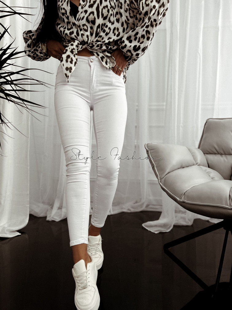 Elastické skinny rifle WHITTE 