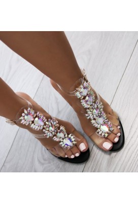 Sandálky Chica Diamonds - čierne